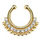 Das ist ein Fake Septum Piercing Gold mit Kristallen