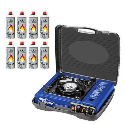 Alpencamping ( Blau ) + 8 Gasflaschen