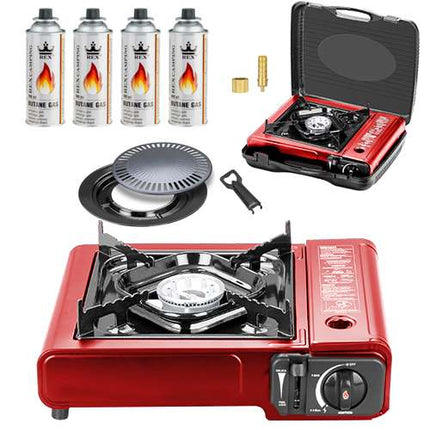 Bavaria ( Rot ) + Grillplatte + 4 Gasflaschen