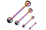Cheek Piercing Barbell Rainbow