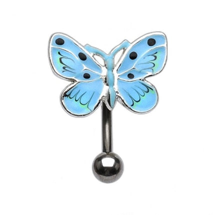 Bauchnabelpiercing Stecker Schmetterling Hellblau