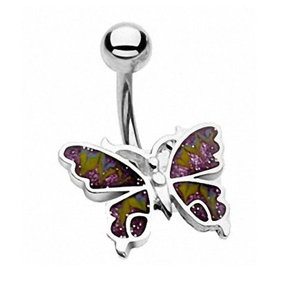 Bauchnabelpiercing Stecker Schmetterling Lila