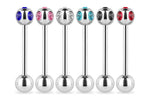 Cheek Piercing Stecker mit Kristallen