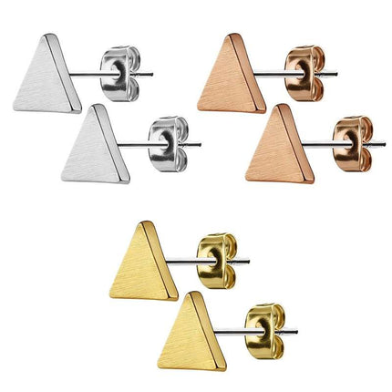 1 Paar Dreieck Ohrstecker Edelstahl Ohrringe matt
