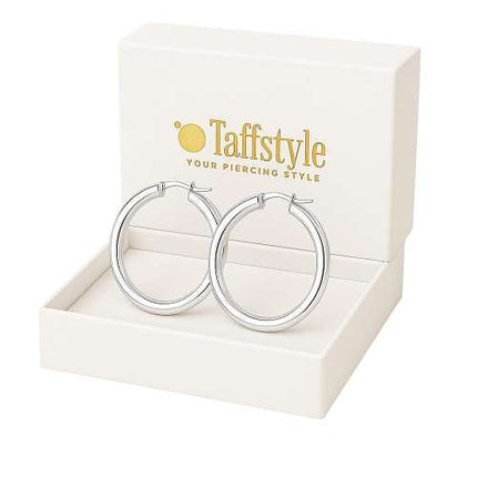 Stylische Creolen 925 Sterling Silber Ohrringe Damen Ohrhänger vergoldet