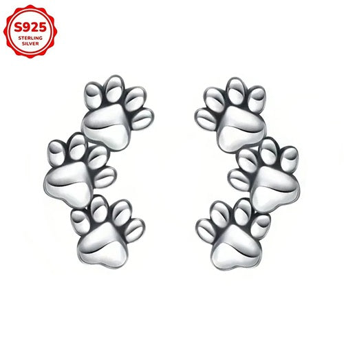 Hundepfoten Ohrstecker Damen Schmuck Ohrringe 925 Sterling Silber