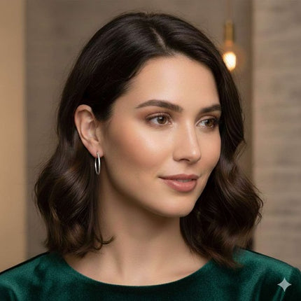 Creolen gedreht aus 925 Sterling Silber elegantes Design für Damen