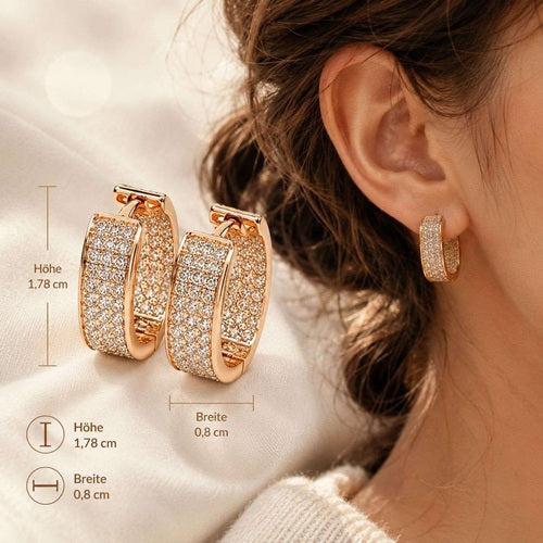 Creolen Ohrringe Zirkonia Funkelnder Damen Ohrschmuck Elegant