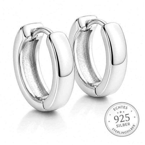 Ohrringe Creolen 925 Silber Unisex Klappcreolen glänzend elegant