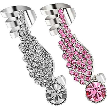 Ear Cuff Knorpel Schmuck Ohrklemme mit Kristall Engelsflügel