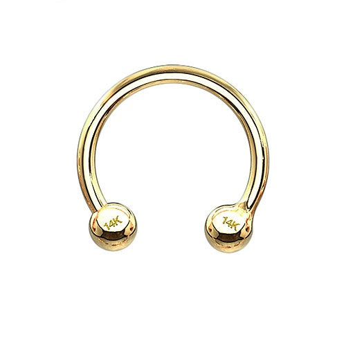 14 Karat Echt 585 Gelbgold Hufeisen Horseshoe Ohr Lippen Septum Piercing