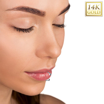 14 Karat Echt 585 Weißgold Hufeisen Horseshoe Ohr Lippen Septum Piercing