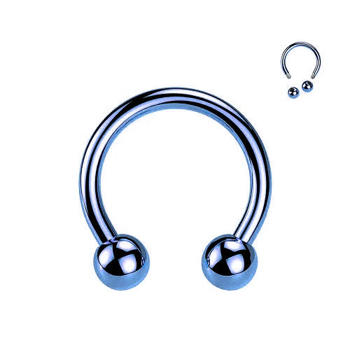 Hufeisen Piercing Horsehoe Lippenpiercing Septum Blau