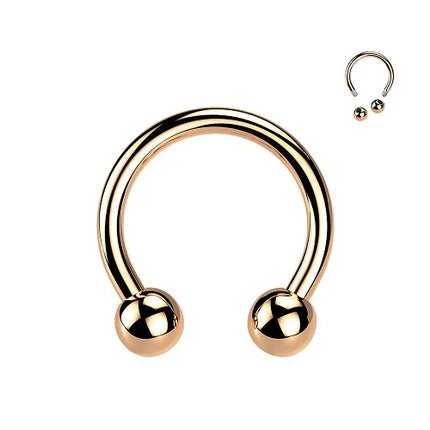 Hufeisen Piercing Horsehoe Lippenpiercing Septum Rosegold