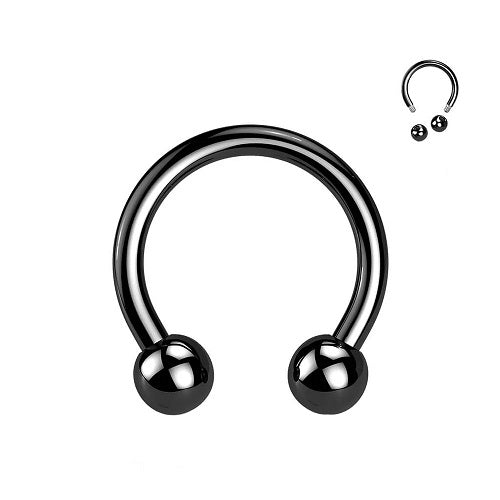 Hufeisen Piercing Horsehoe Lippenpiercing Septum Schwarz