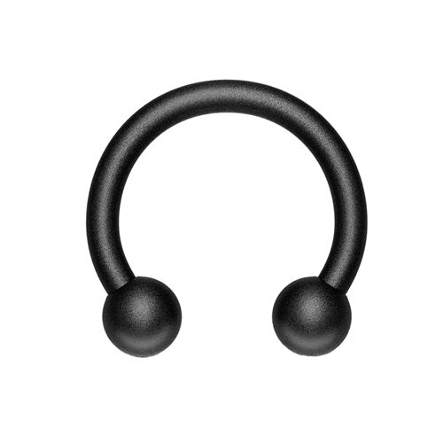 Hufeisen Piercing Lippe Helix Tragus Ohrpiercing Matt Schwarz