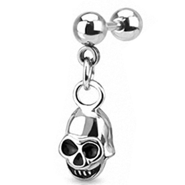 Tragus Piercing Stecker Totenkopf Helm Anhänger
