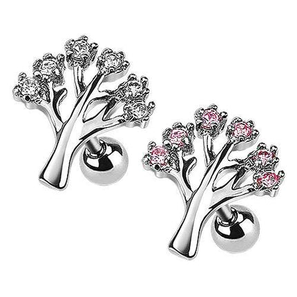 Helix Tragus Piercing Ohr Schmuck Lebensbaum Kristalle