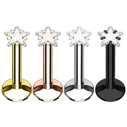 Lippenpiercing Monroe Stud Stecker Kristall Stern Kopf