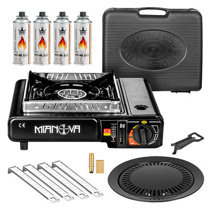Bavaria ( Schwarz )  + Grillplatte + 4 Gasflaschen
