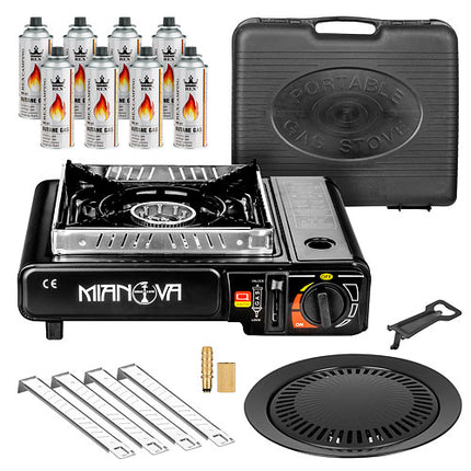 Bavaria ( Schwarz )  + Grillplatte + 8 Gasflaschen