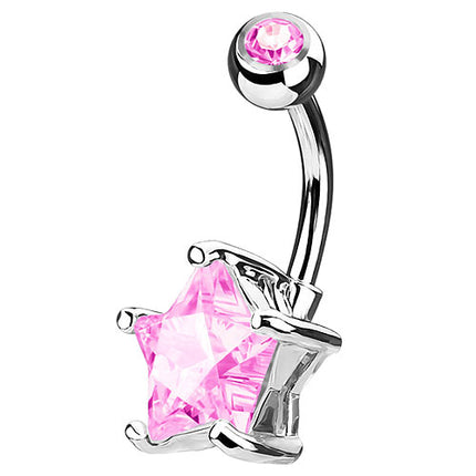 N003  - Stern | 10mm | Silber - Rosa