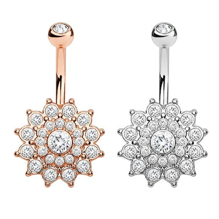 Bauchnabelpiercing Banane Stecker Chirurgenstahl Blumen Blüte Zirkonia