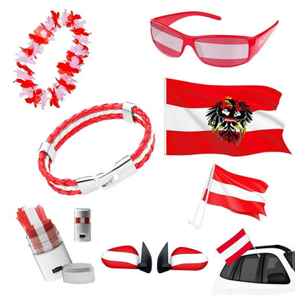 🇦🇹 7-teiliges Fan Set Fanartikel Österreich Fussball EM & WM
