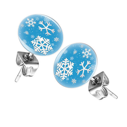 Ohrstecker Ohrringe mit Motiv Schneeflocken