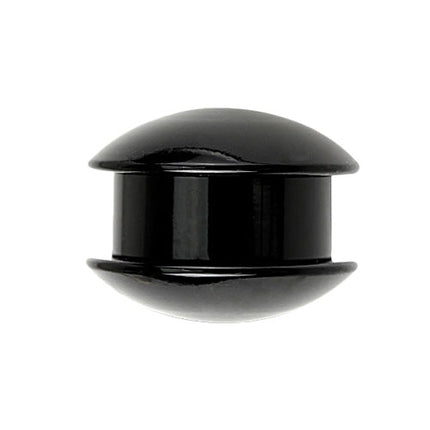 Ohr Plug Piercing Kunststoff schwarz Doppelseitige Wölbung