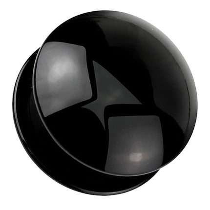 Ohr Plug Piercing Kunststoff schwarz Doppelseitige Wölbung