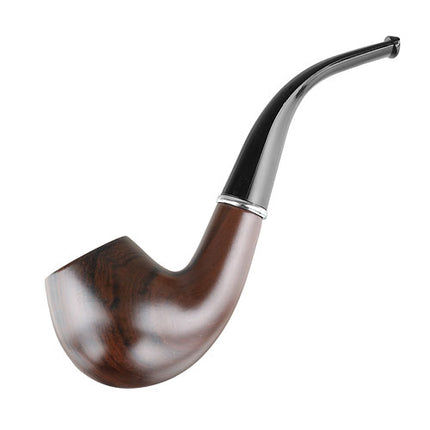 Klassische Tabakpfeife Dunkelbraun Pipe aus Holz Muster inkl. Beutel