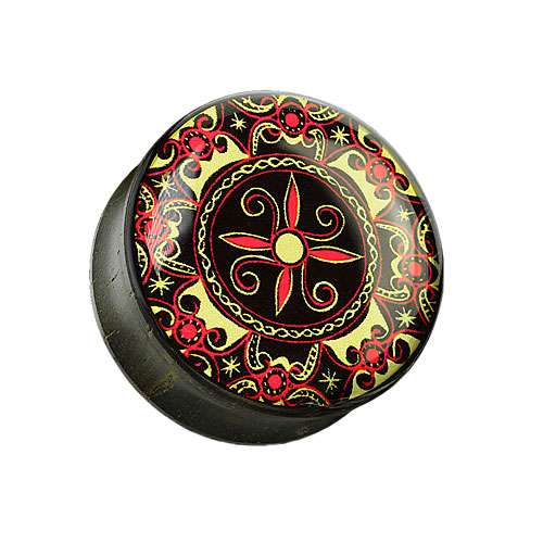 Ohr Plug Tunnel Ebenholz Double Flared Keltische Symbole
