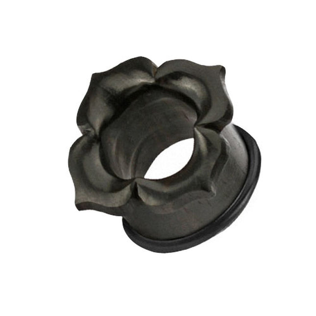 Flesh Tunnel als Blüte Ebenholz Schwarz