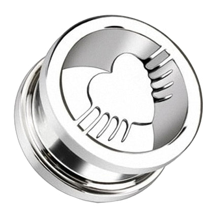 Flesh Schraub Tunnel Flying Heart Herz Silber