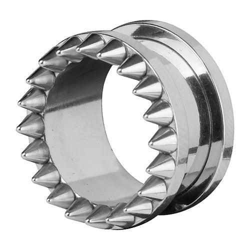 Flesh Ohr Tunnel Edelstahl mit Frontal Spitzen