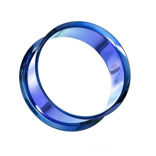 Flesh Tunnel Double Flared Edelstahl PVD Blau