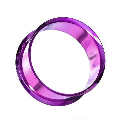 Flesh Tunnel Double Flared Edelstahl PVD Lila