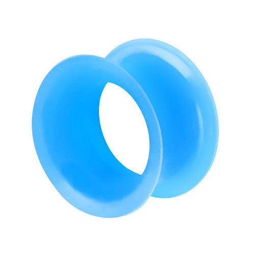 Silikon Flesh Tunnel dünner Rand - Aqua