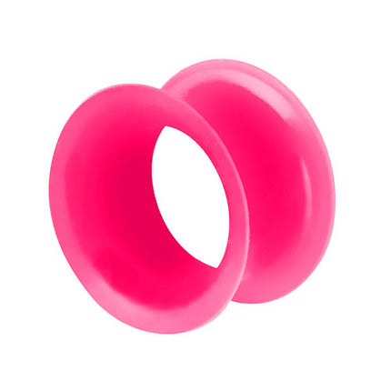 Silikon Flesh Tunnel dünner Rand - Pink