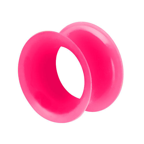 Silikon Flesh Tunnel dünner Rand - Pink
