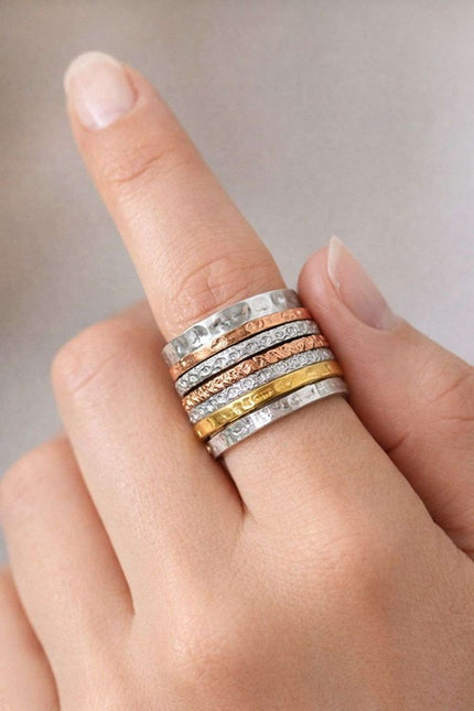 Spinner Ring Edelstahl Anti Stress Damen Herren Meditationsring Wasserfest Boho