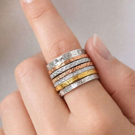 Spinner Ring Edelstahl Anti Stress Damen Herren Meditationsring Wasserfest Boho