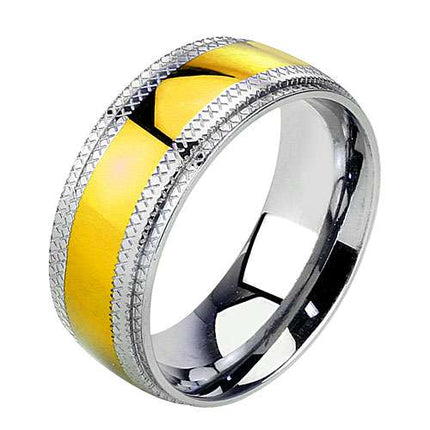 Verlobungsring Partnerring Freundschaftring Silber Tribal Gold IP Inlay