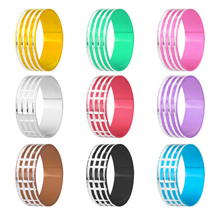 Herren Damen Aluminium Schmuck Tribal Cut Band Ring Farbig Bunt