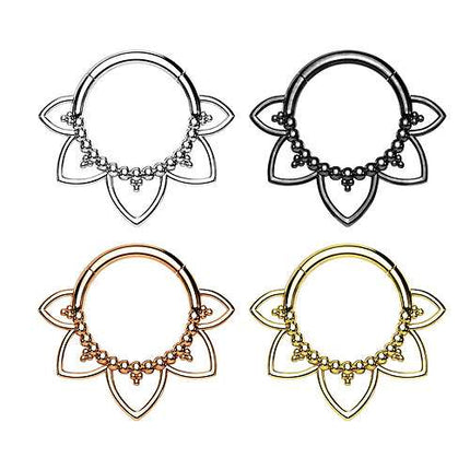 Premium Septum Piercing Clicker Ohr Knorpel Segmentring Nasen Helix Lotus Blume