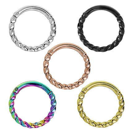 Septum Nasen Piercing Clicker Ring Segment Ohr Ring Scharnier verdrehter Stab