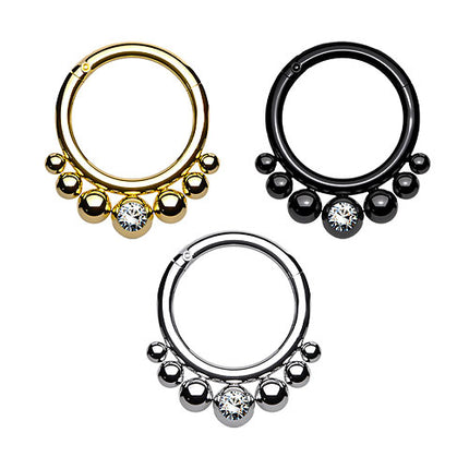 Septum Nasen Piercing Clicker Ring Segment Ohr Ring Scharnier Kristall Kugel