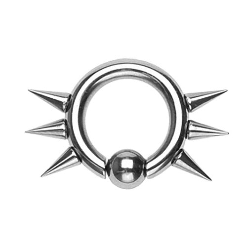 Brust Intimpiercing BCR Klemmring Piercing mit Stacheln Spikes