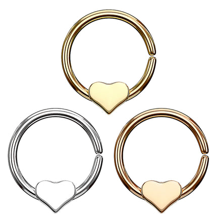 Septum Universal Ohr Piercing Continuous Ring mit beweglichem Herz